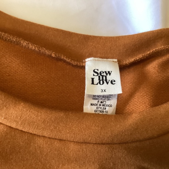 Ladies 3X Halloween Pumpkin Face Sweatshirt by Sew in Love Orange/Black - Picture 5 of 8